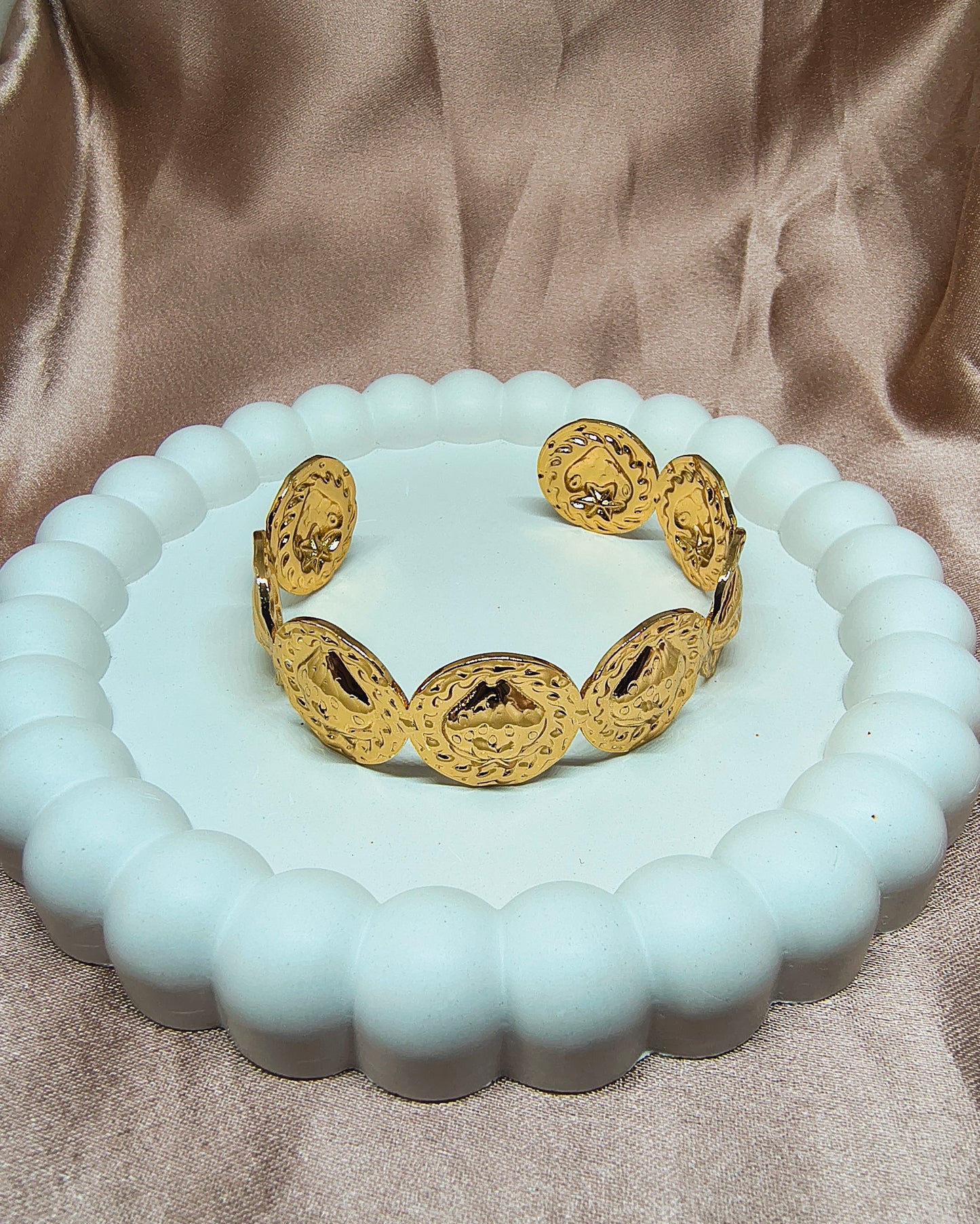 Lunar creat coin cuff bracelet