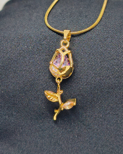 Lavender bloom pendant necklace