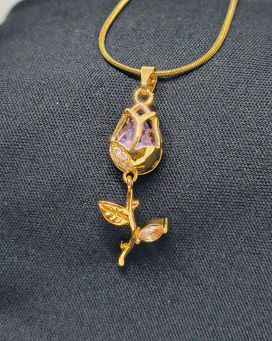 Lavender bloom pendant necklace