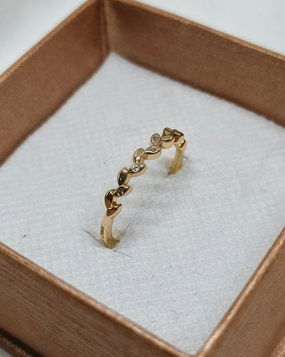 Midnight leaf adjustable ring