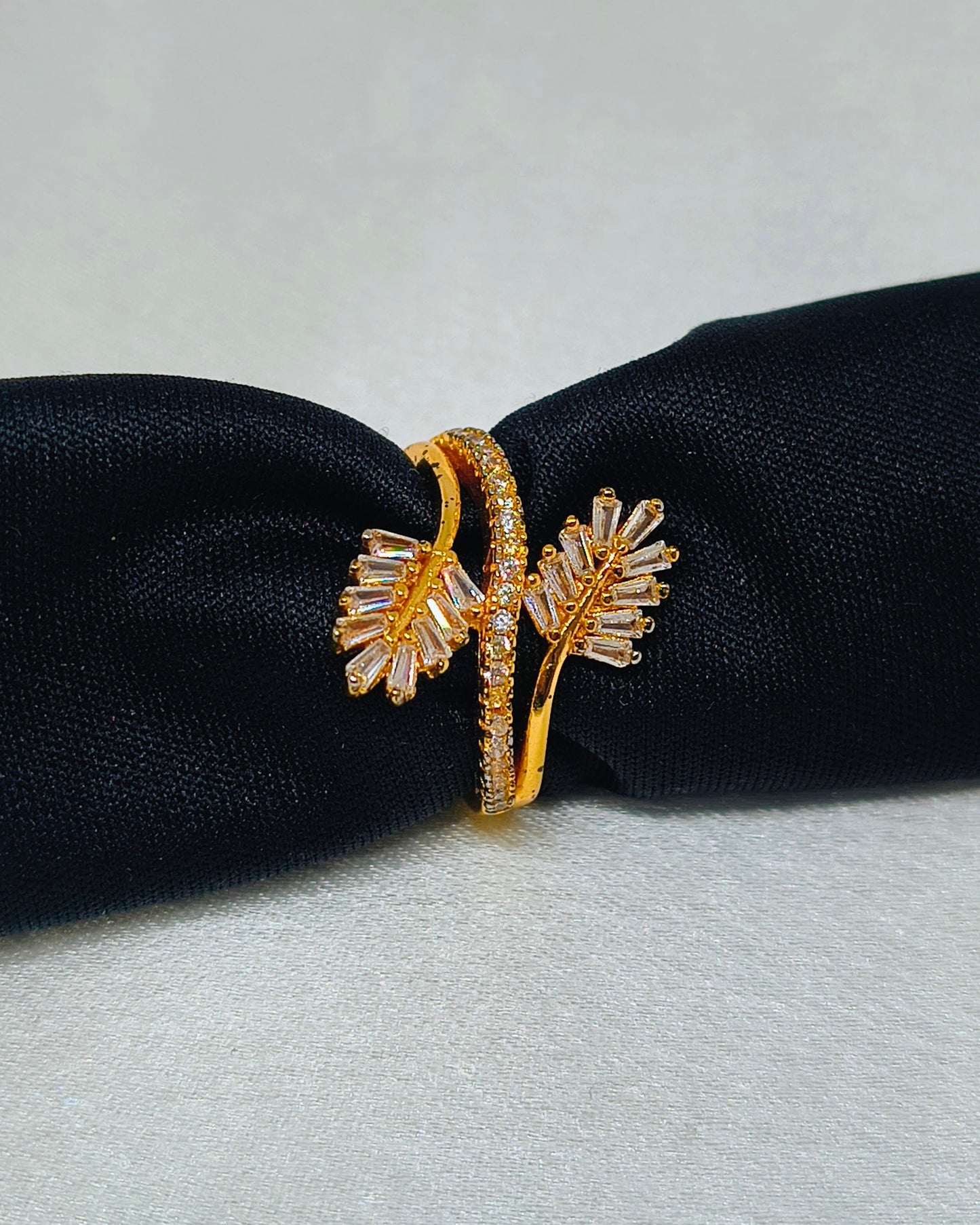 Starlit floral adjustable ring