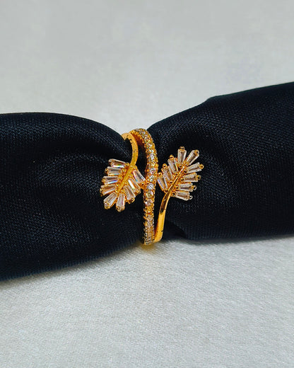 Starlit floral adjustable ring