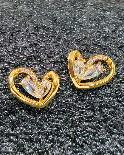 Forever within heart stud earrings
