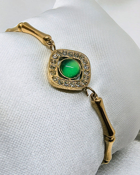 Crystal halo bamboo bracelet
