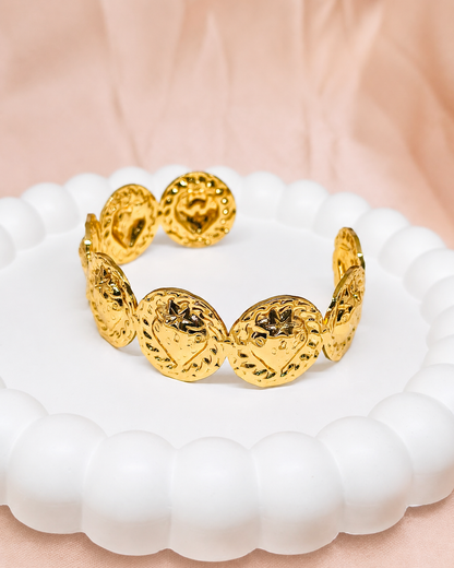 Lunar creat coin cuff bracelet