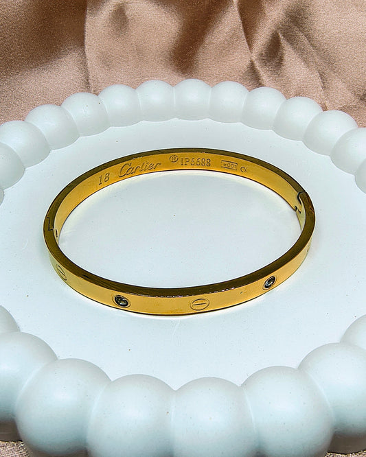 Minimalist crystal screw kada bracelet