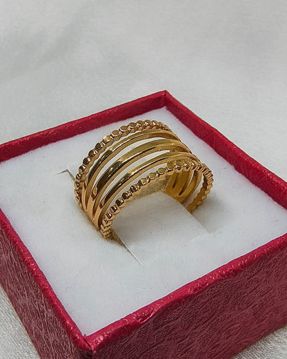Celeste multi layer adjustable ring