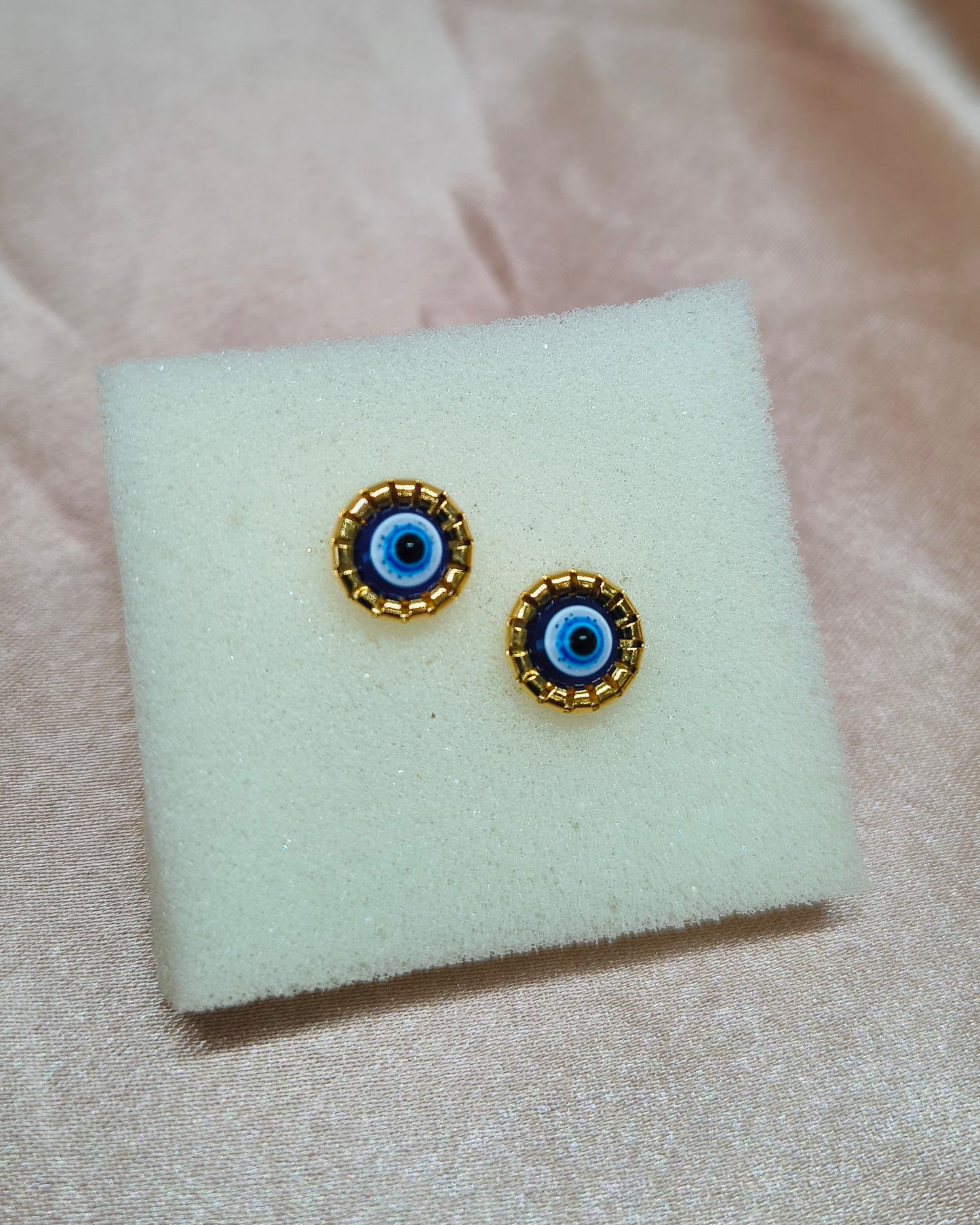 Royal evil eye mini stud earrings