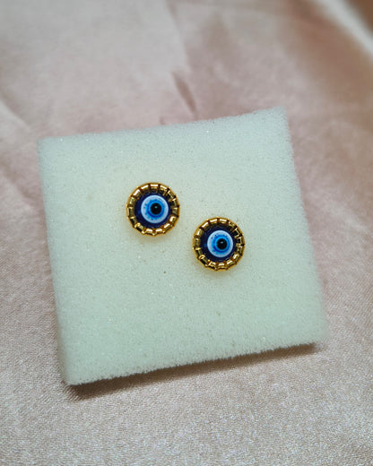 Royal evil eye mini stud earrings