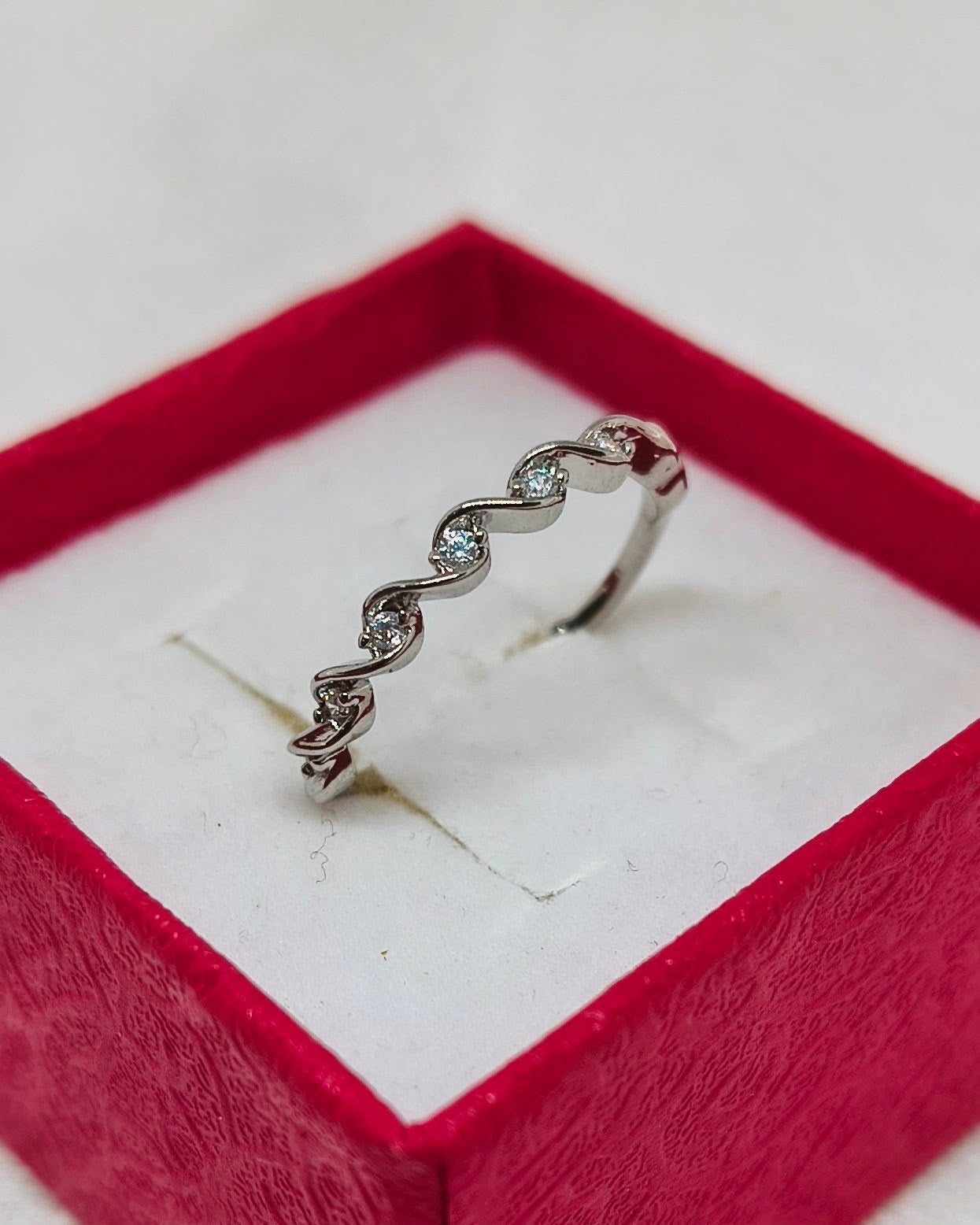 Twisted wave adjustable ring (silver color)