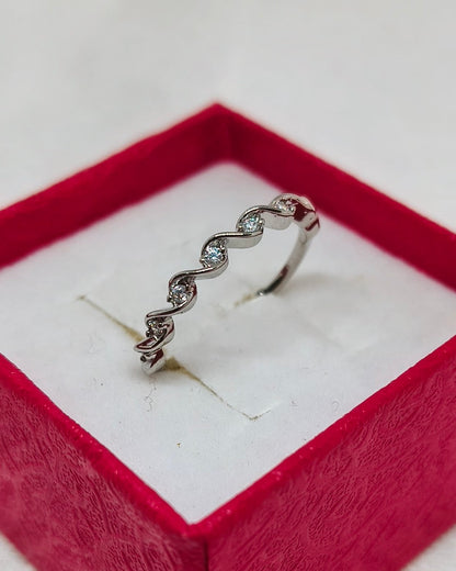 Twisted wave adjustable ring (silver color)