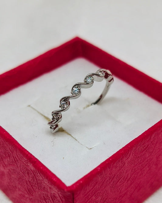 Twisted wave adjustable ring (silver color)