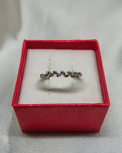 Eclipse leaf adjustable ring (silver ring)