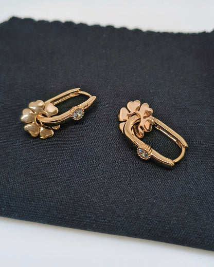 Lucky bloom hoop earrings