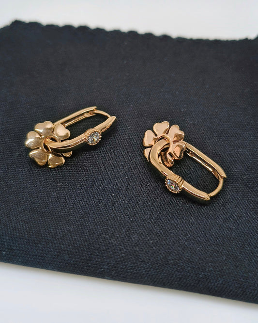 Lucky bloom hoop earrings