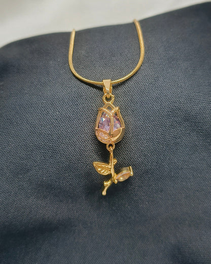 Lavender bloom pendant necklace