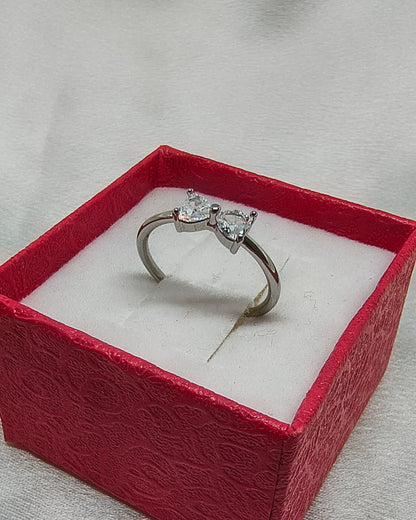Ribbon bow tie adjustable ring (silver color)