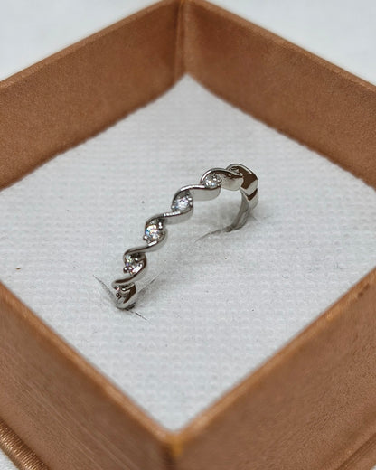 Twisted wave adjustable ring (silver color)