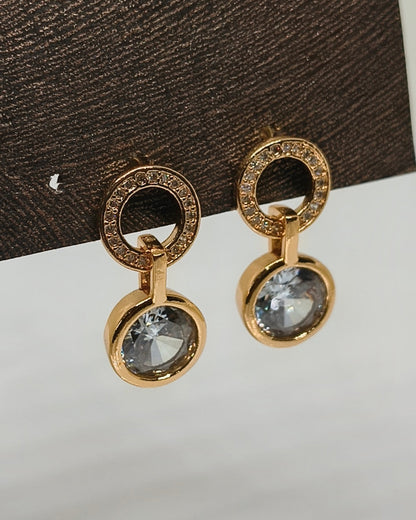 Starlit circle drop earrings