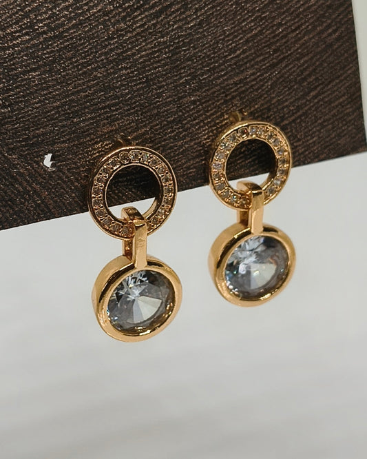 Starlit circle drop earrings