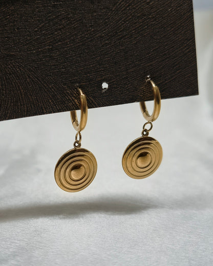 Orbit drop hoop earrings