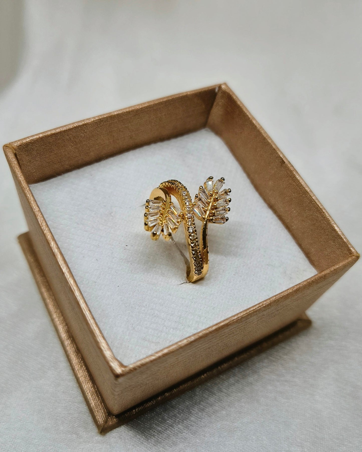 Starlit floral adjustable ring