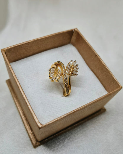 Starlit floral adjustable ring