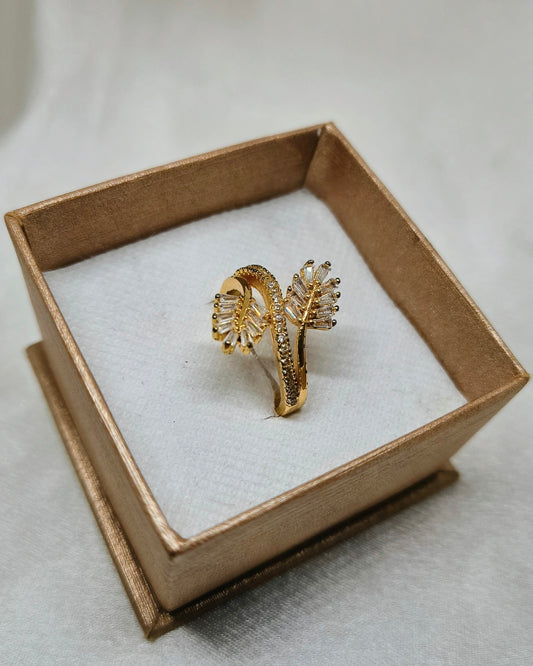 Starlit floral adjustable ring