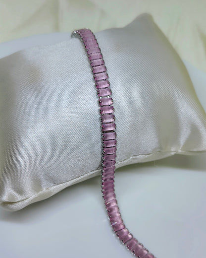 Blush pink color tennis bracelet