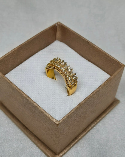 Royal crown zircon adjustable ring