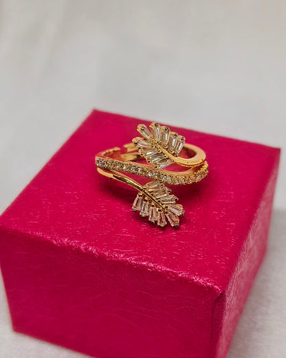 Starlit floral adjustable ring