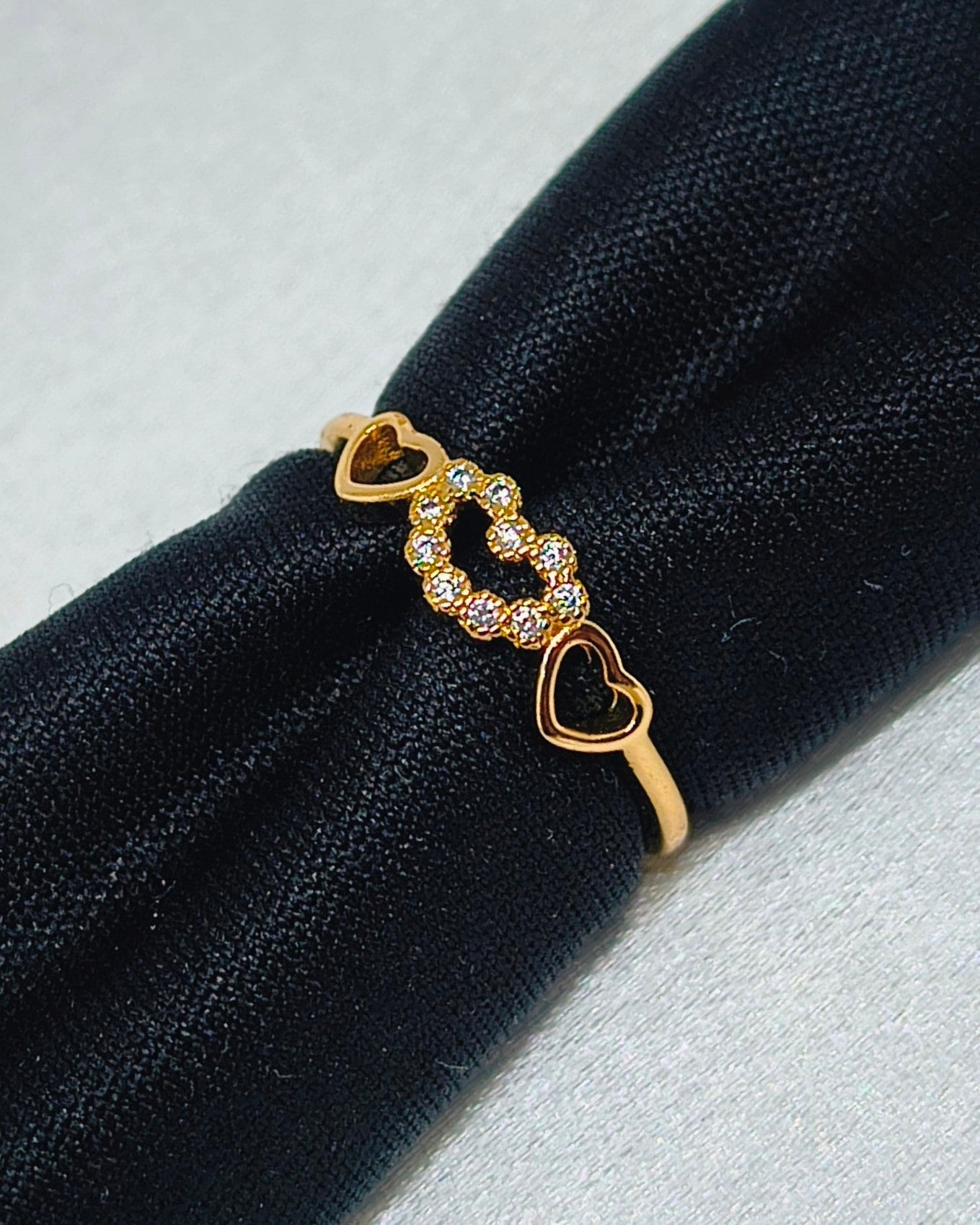 Dainty love loop adjustable ring