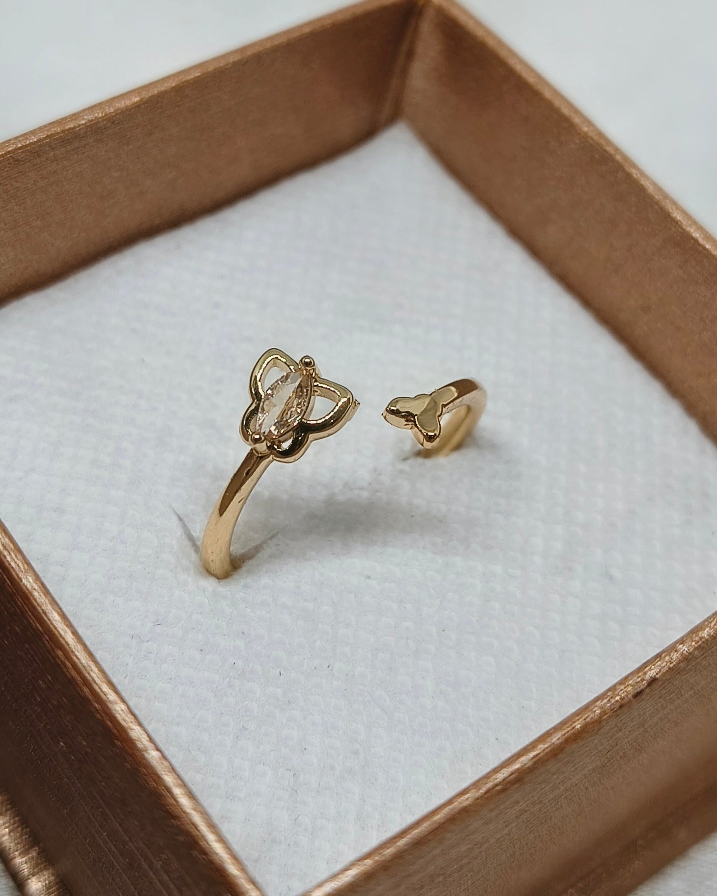 Butterfly bloom adjustable ring