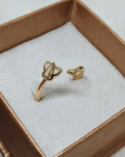 Butterfly bloom adjustable ring