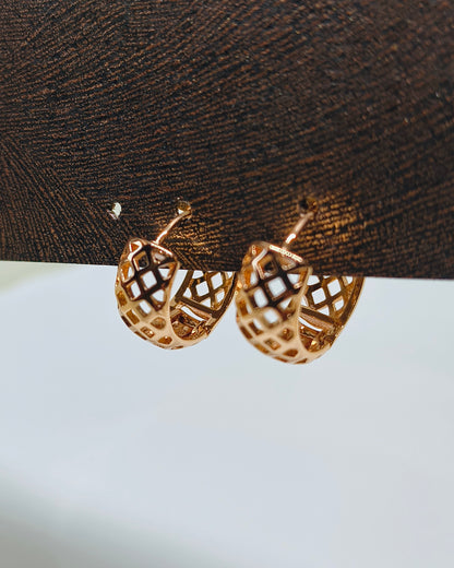 Honeycomb Huggie hoop earrings