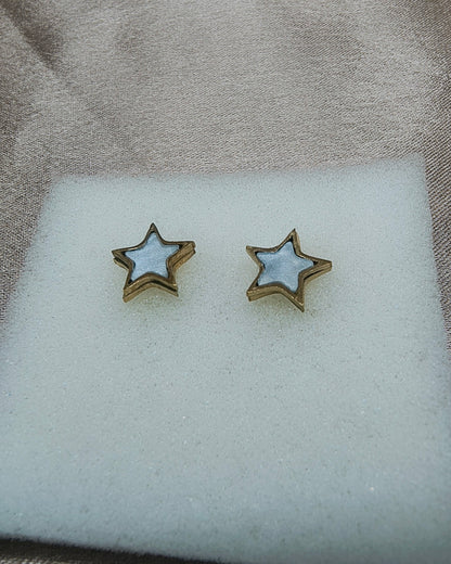 Ivory star crystal mini stud earrings