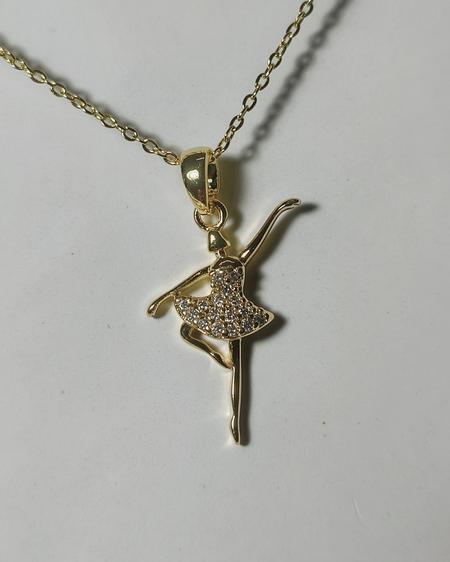 Sparkling ballerina pendant necklace