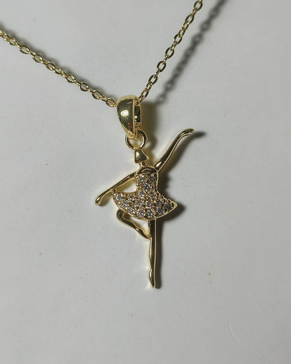 Sparkling ballerina pendant necklace