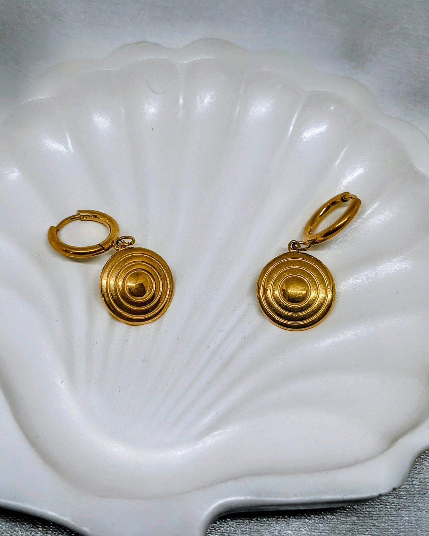 Orbit drop hoop earrings
