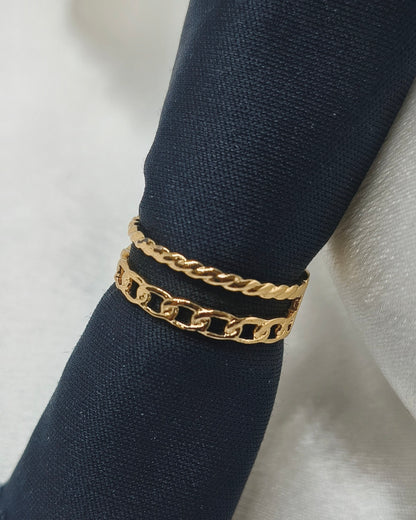 Double layer chain adjustable ring
