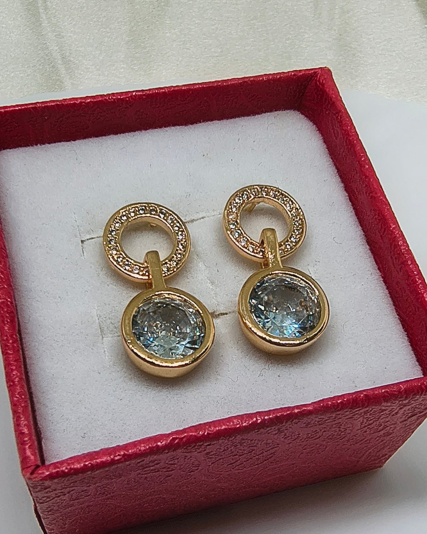 Starlit circle drop earrings