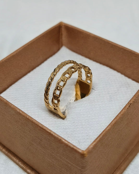 Double layer chain adjustable ring