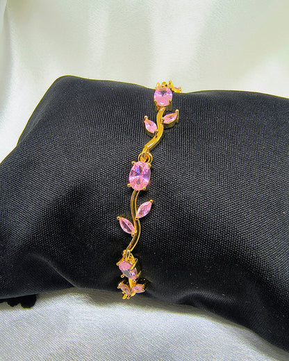 Pink petals tulip bracelet