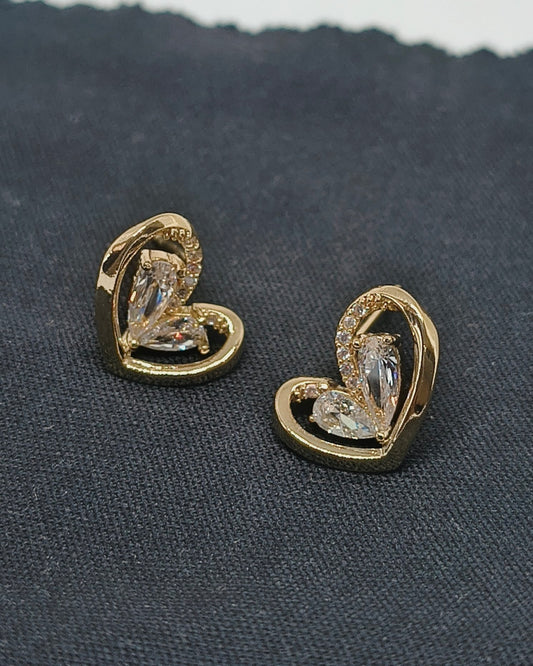 Forever within heart stud earrings