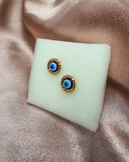 Royal evil eye mini stud earrings