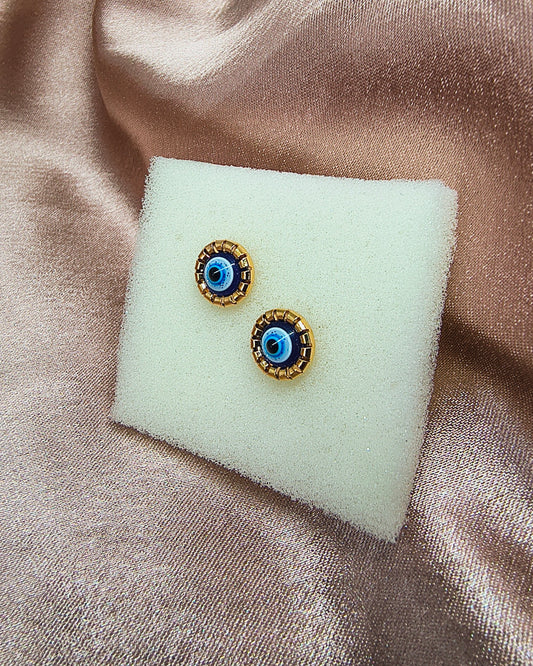 Royal evil eye mini stud earrings