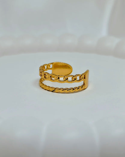 Double layer chain adjustable ring
