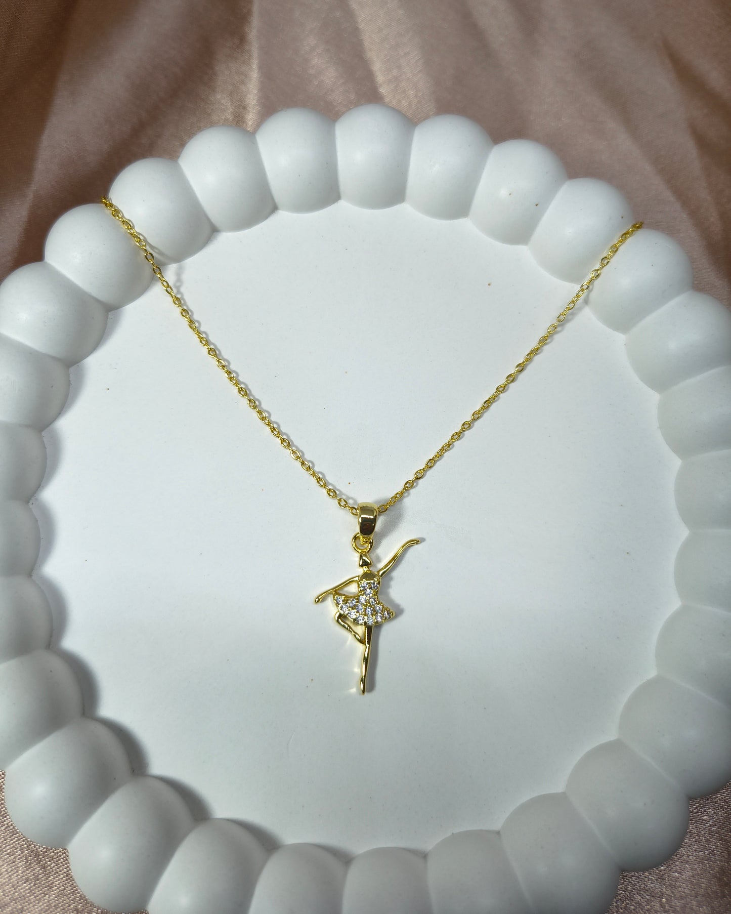 Sparkling ballerina pendant necklace