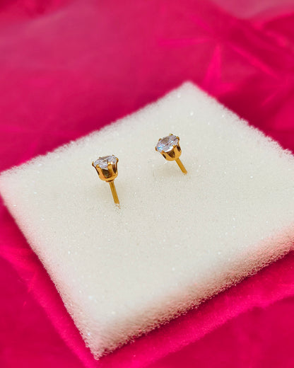 Crystal solitaire stud earrings - 4 mm
