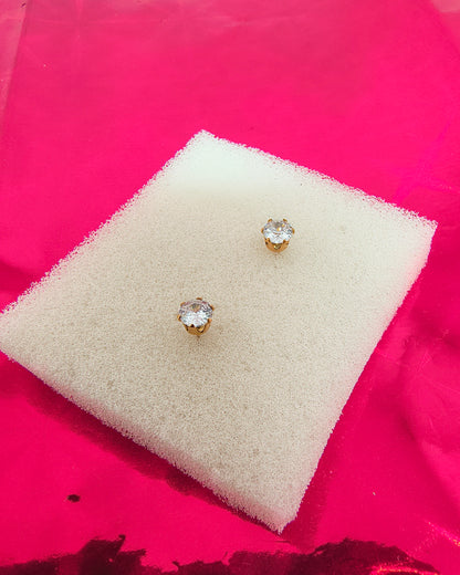 Crystal solitaire stud earrings - 4 mm